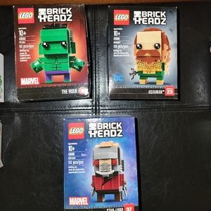 New Lego Brick Headz. 3 total, Hulk, Lord Star and AquaMan